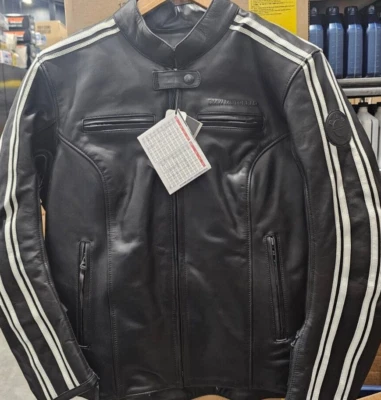 JAQUETA DE COURO FEMININA BMW, LISTRAS DUPLAS LRG #76141539831 - Imagem 1 de 4