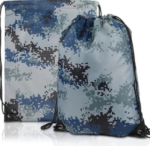 Drawstring Backpack Camo Gym String Bags Large Draw Back Bag Camo4 - Picture 1 of 6
