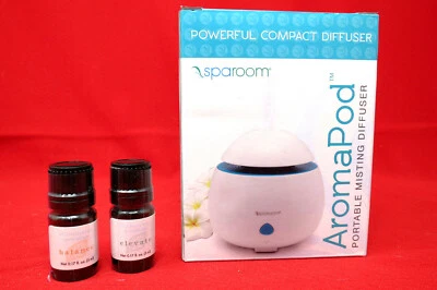 Difusor de nebulización portátil USB AromaPod con 2 botellas de aceites esenciales de 0,17 oz NUEVO  Foto 1 de 4