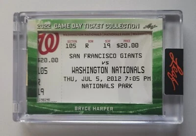 BRYCE HARPER - LEAF 2022 GAME DAY TICKET COLLECTION - 7/5/2012 GAME DAY - Image 1 of 2