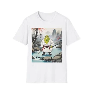 Funny Shrek Samurai Japan Anime Unisex T-Shirt, Fun Graphic Tee - Picture 1 of 53