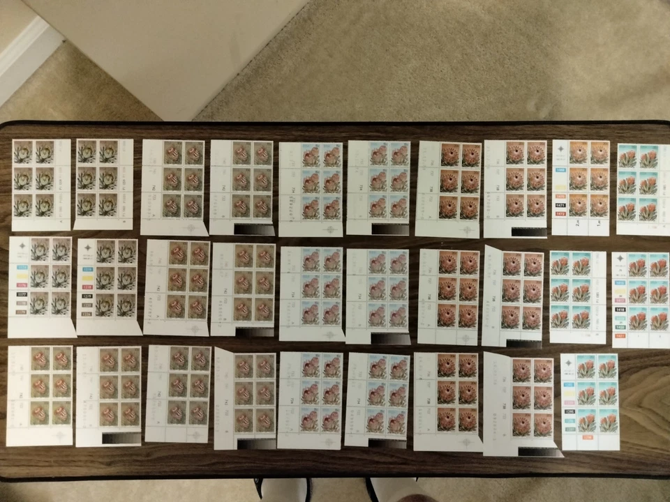 RSA-South Africa 1977 LOT of MNH 3rd Definitive 9c-25c Different Control Blocks - Image 1 of 4