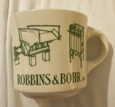 Vintage Robbins & Bohr Coffee Mug 3” Hydraulics Pneumatics Fans Dust Collectors