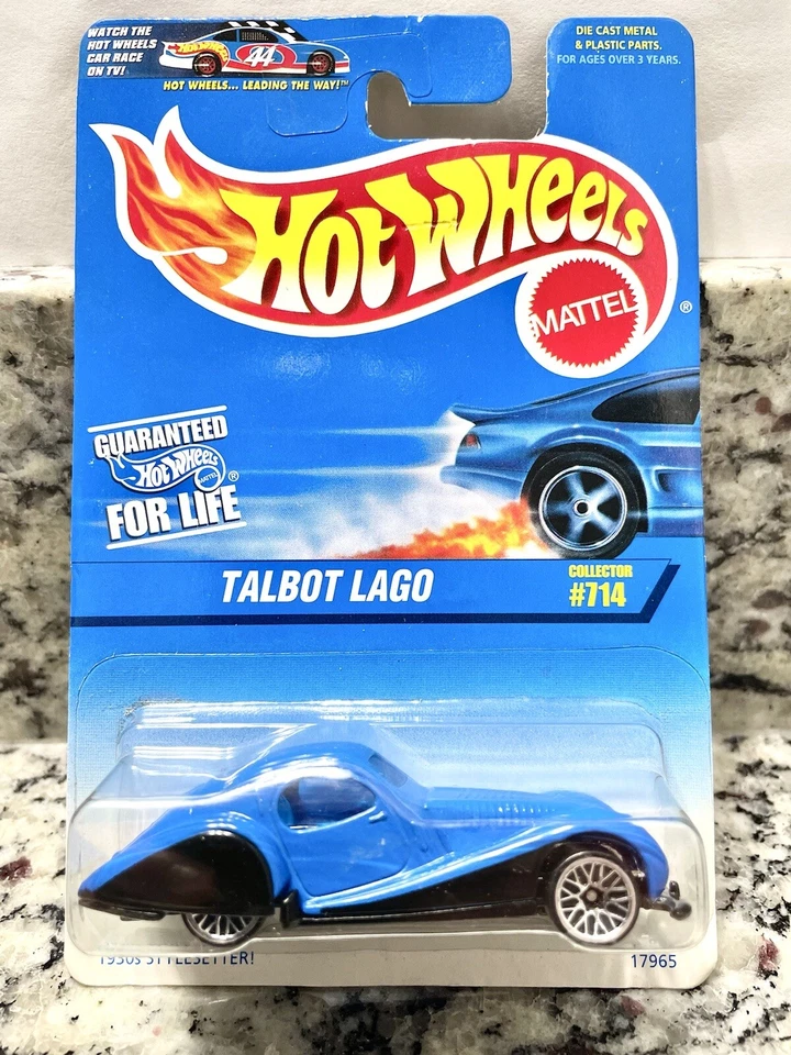 Hot Wheels 1998 Talbot Logo #714 Extremely Rare HTF + Protector Blue Car - Image 1 of 4