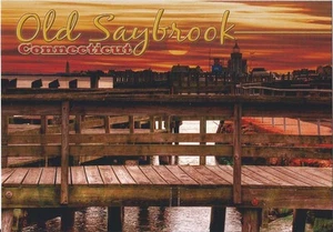 Postcard Connecticut River Old Saybrook Long Island Sound Sunset MINT  - Picture 1 of 1