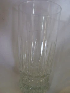 Tall Water Glass with Vertical Lines Cut Glass Look - Picture 1 of 4