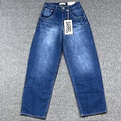 Pantalones de mezclilla YMI para mujer 1/25 azul corte barril pierna relajados cónicos NUEVO Foto 1 de 4