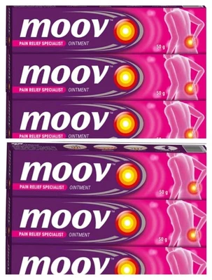 6X Moov Crema Alivio Rápido del Dolor Fórmula Aceite Nilgiri 100% Ayurvédico - 50 g Foto 1 de 4