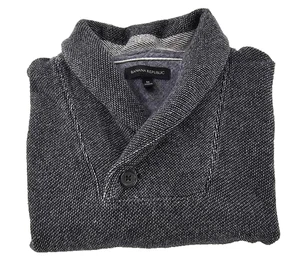 Suéter de cuello chal gris Banana Republic para hombre talla mediana - Imagen 1 de 8