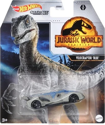 Coches de personajes Hot Wheels Velociraptor azul, vehículo de juguete para mayores de 3 años Foto 1 de 3