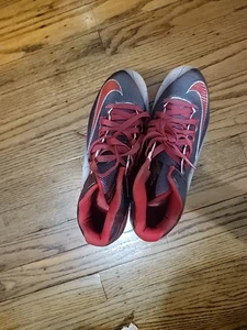 Scarpe da calcio Nike da uomo taglia 9 Alpha Pro 2 Mid 725223-061 grigio bianco rosso pelle - Foto 1 di 10
