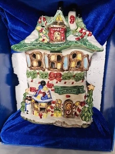 Vintage Rare KMart 9.5" Candyland TeaLite Candle Ceramic Christmas Village House - Picture 1 of 14