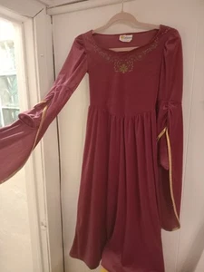Super Pretty Renaissance Victorian Medieval Dress with Gold Embroidery - Picture 1 of 12