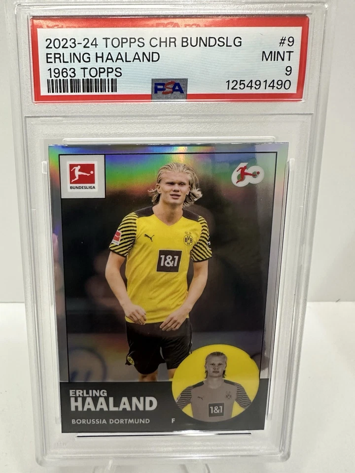 2023-24 Topps Chrome Bundesliga Erling Haaland 1963 Topps PSA 9 - image 1 of 4