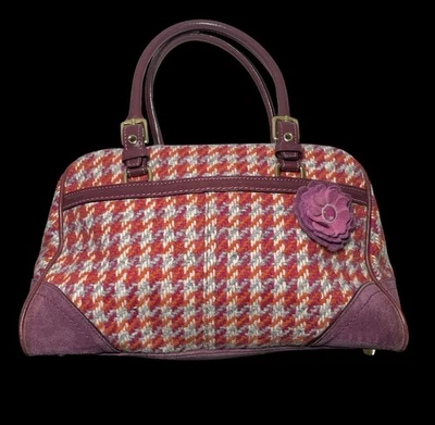 Bolso de mano Coach 8F47 Hamptons pata de gallo tweed mezcla de lana gamuza Foto 1 de 4