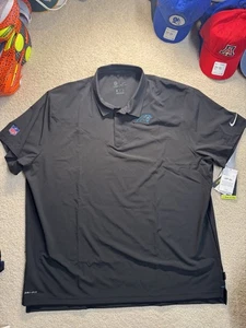 Nike NFL Onfield Carolina Panthers Dri-Fit Snap Polo Size 3XL Black UPF40+ Loose - Picture 1 of 12