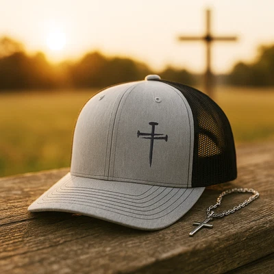 Chapéu caminhoneiro cruzado três unhas presente cristão para homens Richardson 112 Snapback - Imagem 1 de 4