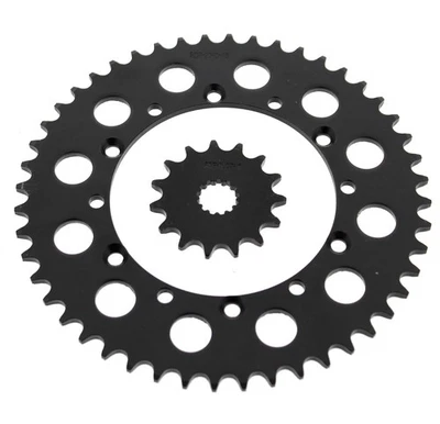 Sprockets for Kawasaki KLX300 2004 - 2007 Front 15 Tooth & Rear 48 Tooth Black - Image 1 of 3