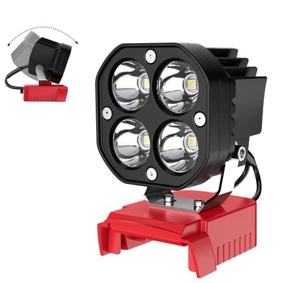Azocek LED Work Light Compatible with Milwaukee 18V Battery, 40W 6000LM Flash...
