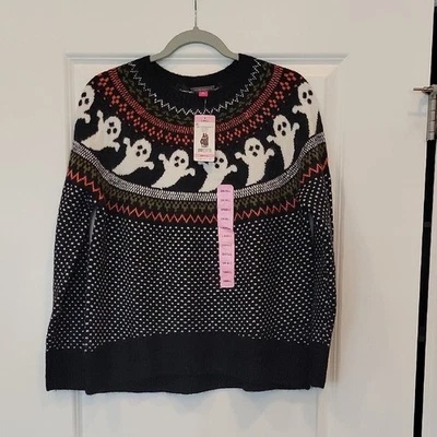 Vince Camuto 万圣节幽灵毛衣,尺寸 S,全新带标签 — 第 1/4 张图片