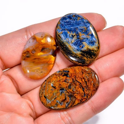 86,5 quilates Pietersita alucinante ovalada 28X19 36X22 mm cabujón 3 piezas piedras preciosas Foto 1 de 2