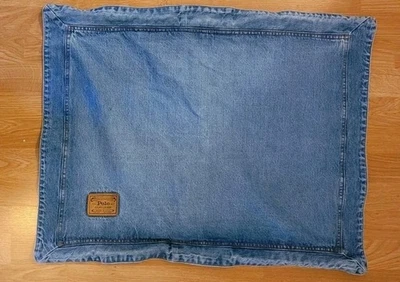 Ralph Lauren Denim Sham 90s Pillow Cover Authentic Dungarees USA Made RARE - Image 1 of 4
