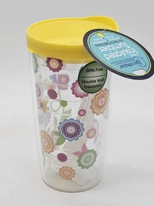 Spoonliques - Streifen 24 Unzen Becher mit Deckel gelb klar gestreift - Bild 1 von 4