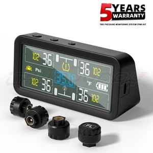 RV Tire Pressure Monitoring System Real Time Solar Trailer TPMS 4Sensors - Picture 1 of 13
