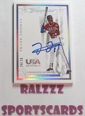 Frank Thomas 2016 Panini Flawless Autographs Blue Ink #8 On-Card Auto 24/25 - Image 1 of 2