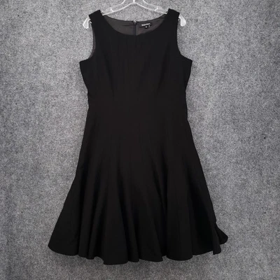 Vestido Ellen Tracy para mujer 12 negro sin mangas calce y acampanado elástico forrado cremallera trasera Foto 1 de 4