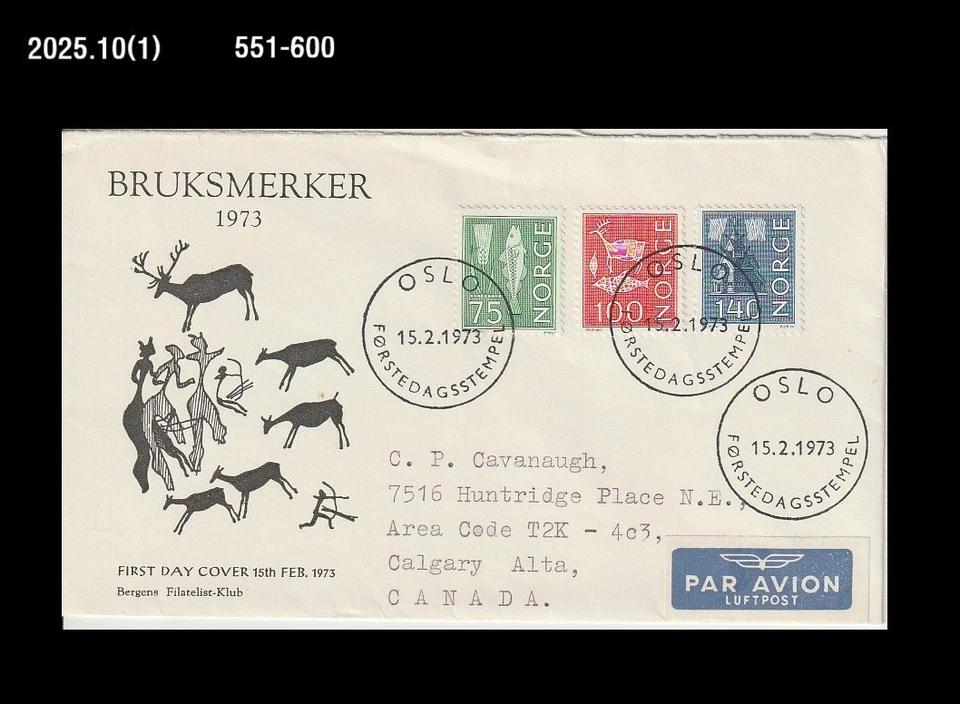 Prehistoria, petroglifos de cueva, ciervos, caza, ballenas, Noruega 1973 FDC, portada, arquero Foto 1 de 1