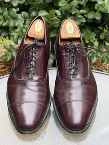 ALLEN EDMONDS PARK AVENUE Men’s Size 12 B Burgundy Cap Toe OXFORDS MADE IN USA - Picture 1 of 16