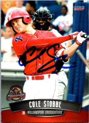 Cole Stobbe 2017 Williamsport Crosscutters #30 Auto Hand Signed - Image 1 of 2