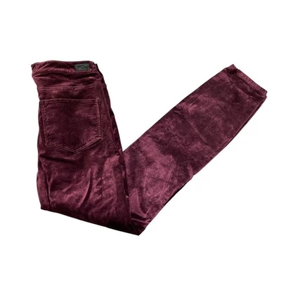 Paige 29 Wine Velour Skinny Pants Verdugo Ultra Skinny Cotton Blend - Image 1 of 4