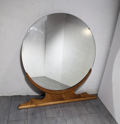 Vintage/Antique Art Deco Round Wall Table Mirror  (for Waterfall Vanity Dresser) Cover