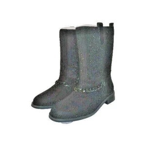 MIDNIGHT VELVET womens Bling Chain boots shoe size 9.5 M black rhinestones NEW - Picture 1 of 6