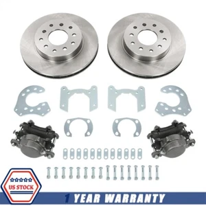 Rear Disc Brake Kit & SS Brake Hoses 9 Inch Rearend Bolt-On NEW Universal Kit - Foto 1 di 20