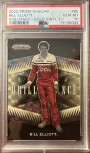 1/1 Bill Elliott 2022 Prizm Racing Brilliance Gold Vinyl psa 10 Nascar Gem - Picture 1 of 3
