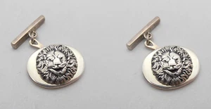 Gemelli con testa di LEONE in ARGENTO 925 - zodiaco - segno zodiacale -  - Picture 1 of 2