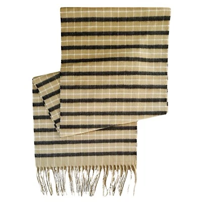 CASHMINK Lord & Taylor Hombre Beige Bufanda a Cuadros 12”x 70” Alemania Foto 1 de 2