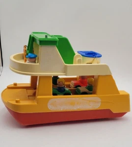 Fisher Price Vintage Little People #932 Ferry Boat FPB012 6 figures cars tender - Picture 1 of 24