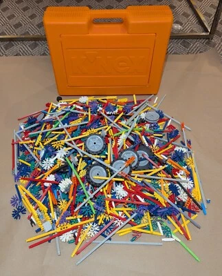 Orange K'NEX Case with Lot of 6.75 lbs of Parts - Image 1 of 4