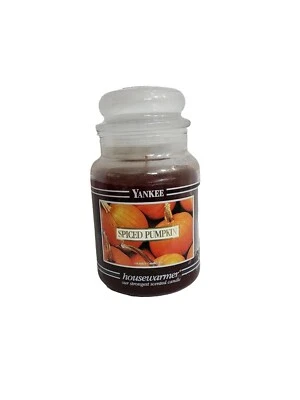 Yankee Candle Spiced Pumpkin Black Band Housewarmer 22oz Jar New - Image 1 of 4