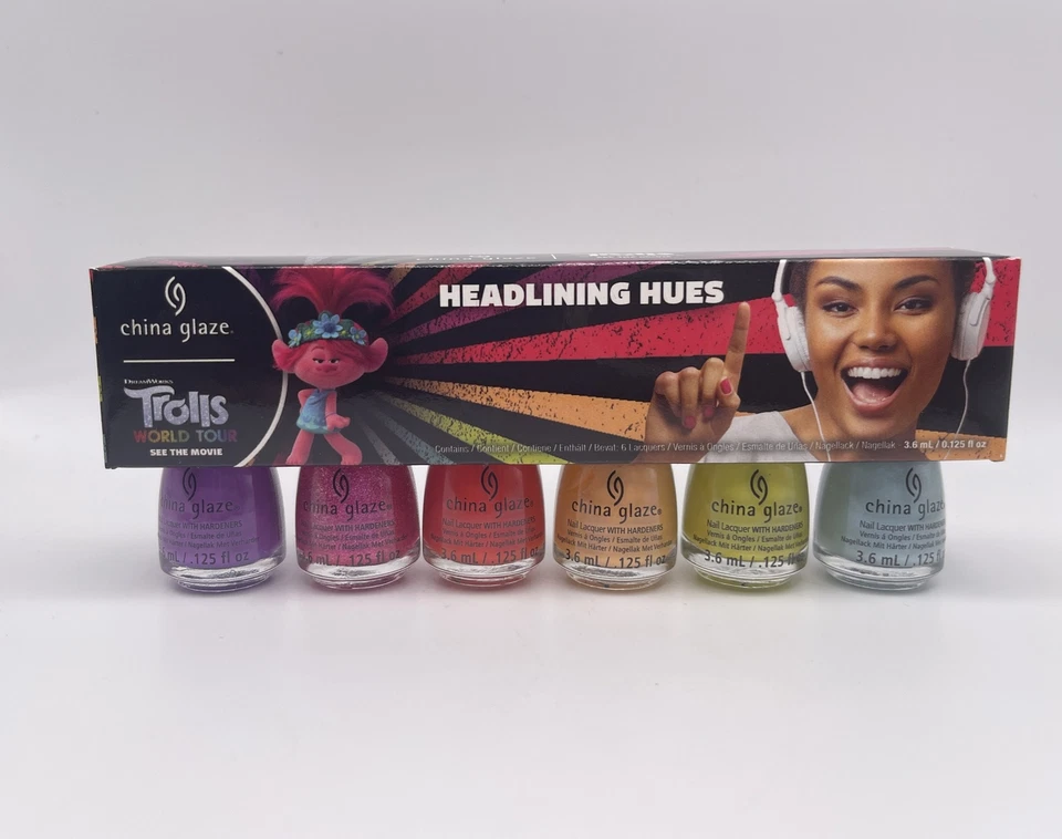 Фарфоровая глазурь тролли World Tour оттенки лака для ногтей набор 6 радужных цветов - Изображение 1 из 1