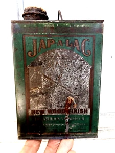 1900 1910 VICTORIAN JAP-A-LAC WOOD FINISH  = TIN LITHO CAN == GLIDDEN VARNISH OH - Picture 1 of 4