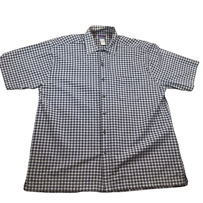 NorthCrest Mens Short Sleeve Shirt Blue Plaid XL 46-48 100% Cotton - Imagem 1 de 4