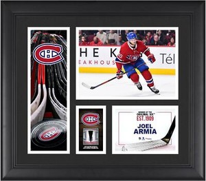 Joel Armia Montreal Canadiens Frmd 15" x 17" Player Collage & Piece of Gu Puck