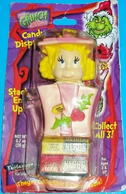 NEW VINTAGE 2000 WILLY WONKA NERDS CANDY GRINCH CINDY LOU CONTAINER BUBBLE GUM - Image 1 of 2