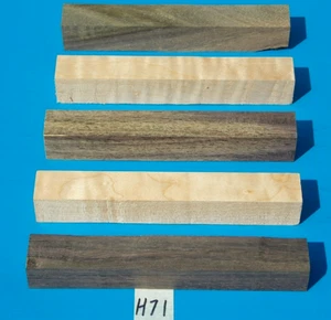 5 PEN BLANKS~BLUE MAHOE & MAPLE~3/4" X 5" LONG~EXOTIC WOODS - Picture 1 of 4