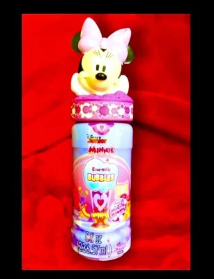 Disney Junior Minnie Mouse Super Miracle Burbujas 8oz, Recargable Con Topper 3D Foto 1 de 4